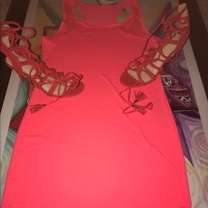 Dress size M/L and Pink Sandal to match